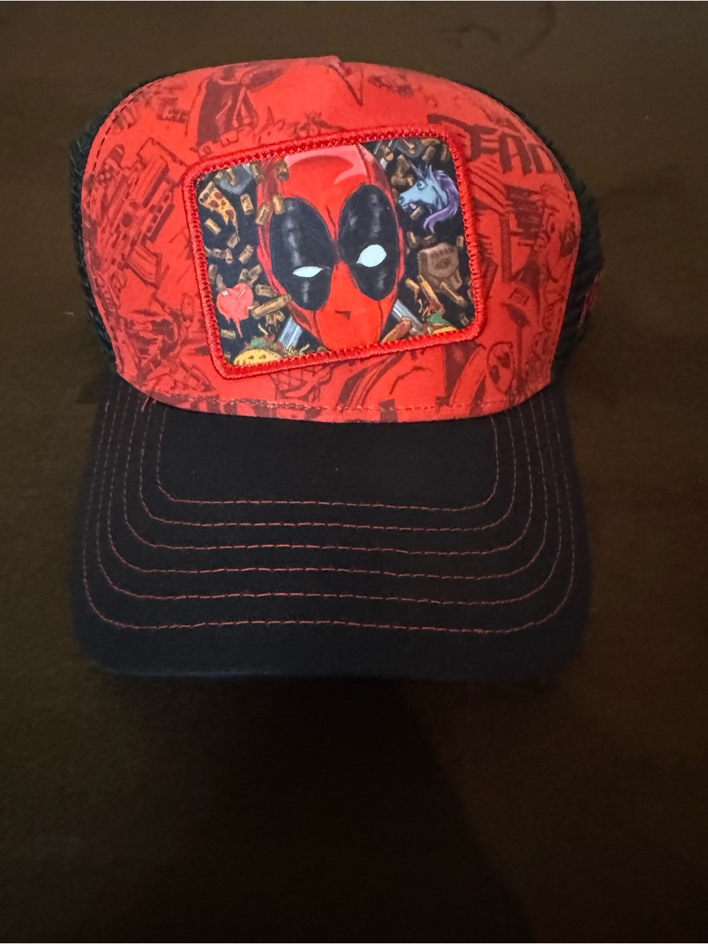 Deadpool Patch Mesh Back Trucker Hat - Disney Insider Exclusive NWT